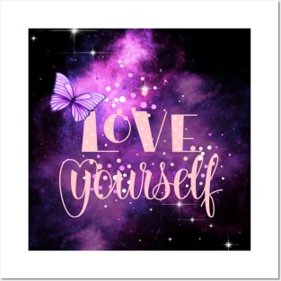 Love Yourself, Positivity, Uplifting, Inspirational Quote Design Posters and Art